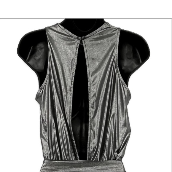 Analili Metallic Silver Disco Jumpsuit Size S/M NWT - Picture 5 of 7